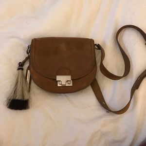 Loeffler Randall Tan Suede Saddle Bag